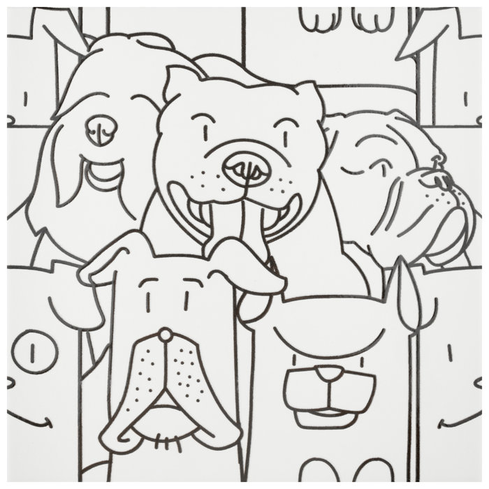 Merola Tile Oh My Dog 10" x 10" Porcelain Patterned Wall & Floor Tile